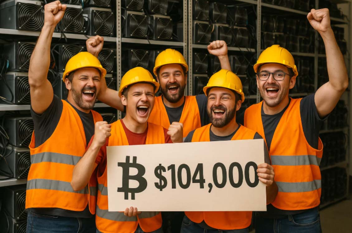 Těžařům svítá na lepší časy: Bitcoin dosáhl 104 000 dolarů